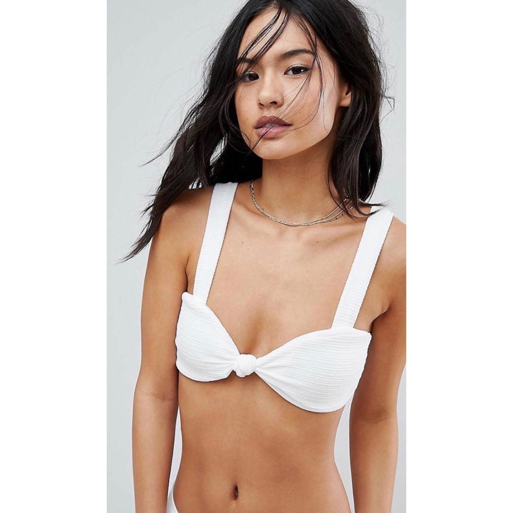 Motel Ribbed Sweetheart Bikini TOP